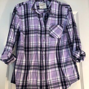 Purple Plaid Button-up